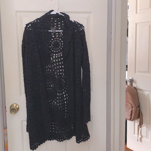 LAUNDRY || Shelli Segal Alpaca Black Knit Cardigan - Picture 1 of 4